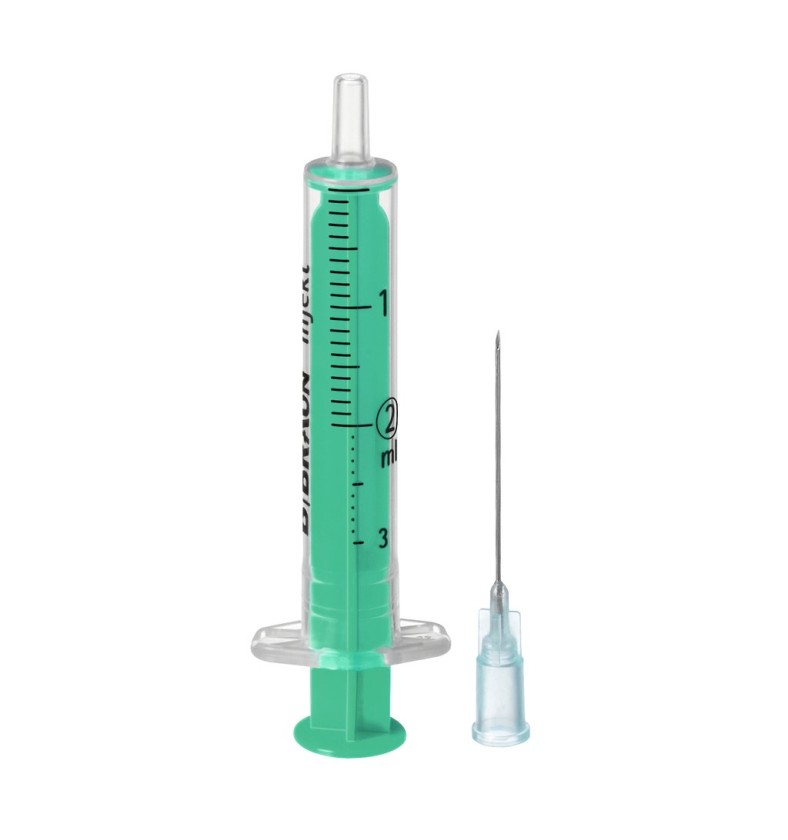 Шприц ін'єкційний Injekt® Luer Duo 2-компонентний 2 мл з голкою 23G (0,6 мм x 30 мм)