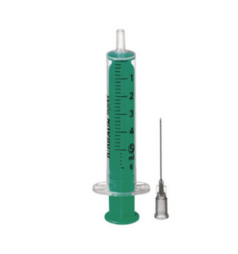Шприц ін'єкційний Injekt® Luer Duo 2-компонентний 5 мл з голкою 22G (0,7 мм x 30 мм)