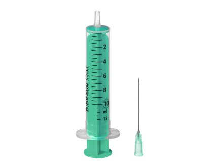 Шприц ін'єкційний Injekt® Luer Duo 2-компонентний 10 мл з голкою 21G (0,8 мм x 40 мм)