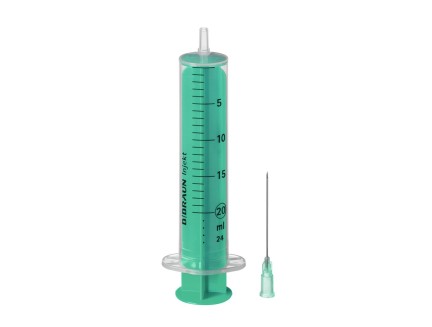 Шприц ін'єкційний Injekt® Luer Duo 2-компонентний 20 мл з голкою 21G (0,8 мм x 40 мм)