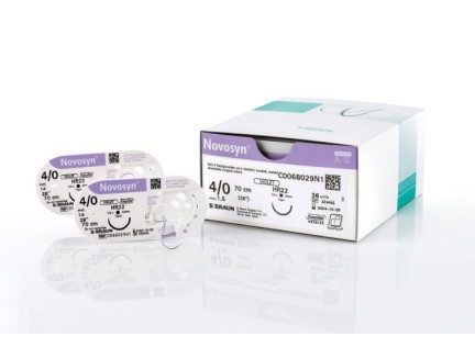 NOVOSYN фіолетовий, розмір USP 0 (3,5) довжина 90см, голка HR40S (M), пакування RCP