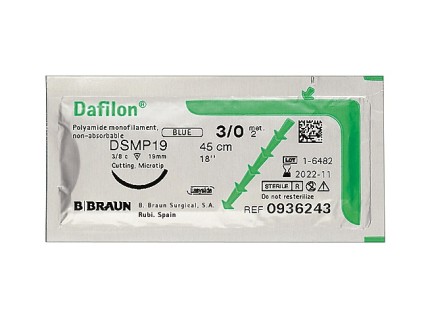 DAFILON синій, розмір USP 2/0 (3) довжина 75см голка DS30 пакування DDP
