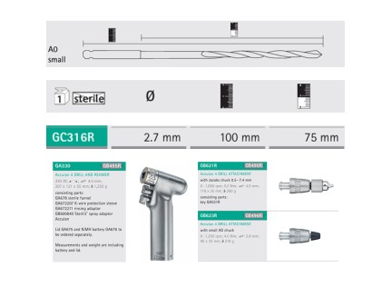 СВЕРДЛО АО ВАЛ D2.7MM L100/75ММ