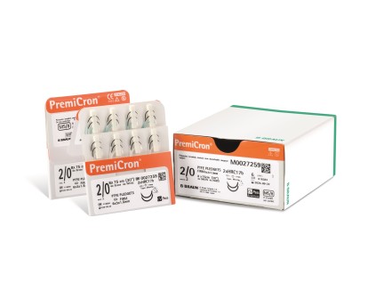 PREMICRON зелений/білий, розмір USP . 2/0 довжина 75см, 8 ниток 2 голки HRC26 CV PF6 пакування MLP